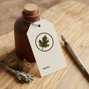 Brown Fig Leaf Autumn Gift Tags
