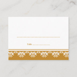 Brown filigree border wedding escort place card