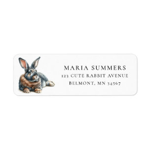 Brown Flemish Giant Rabbit Return Address Label