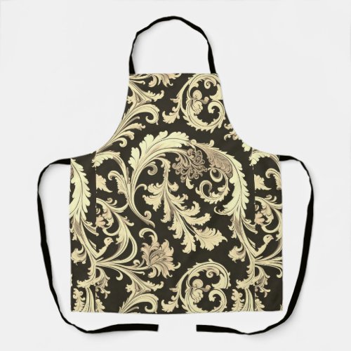 Brown Fleur Antique Pattern Apron