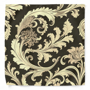 Brown Fleur Antique Pattern Bandana