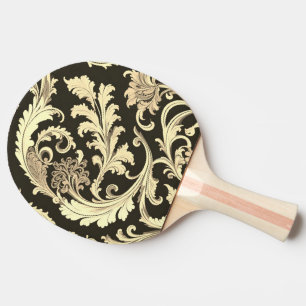 Brown Fleur Antique Pattern Ping Pong Paddle