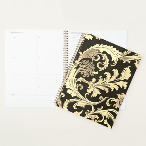 Brown Fleur Antique Pattern Planner