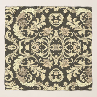Brown Fleur Antique Pattern Scarf