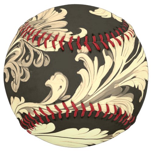 Brown Fleur Antique Pattern Softball