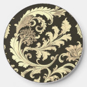 Brown Fleur Antique Pattern Wireless Charger (Front)