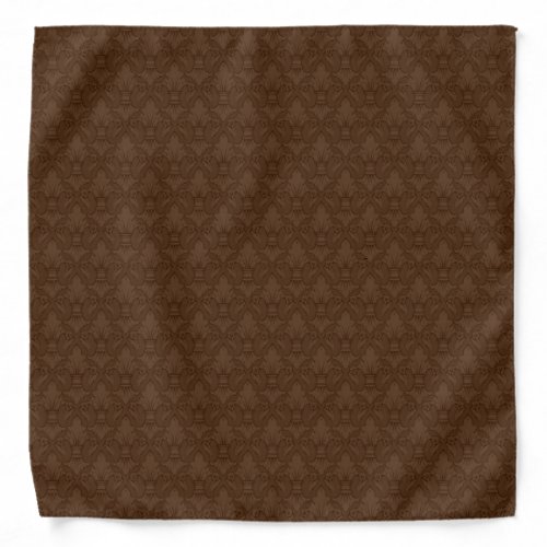 Brown Fleur_de_lis Pattern Bandana