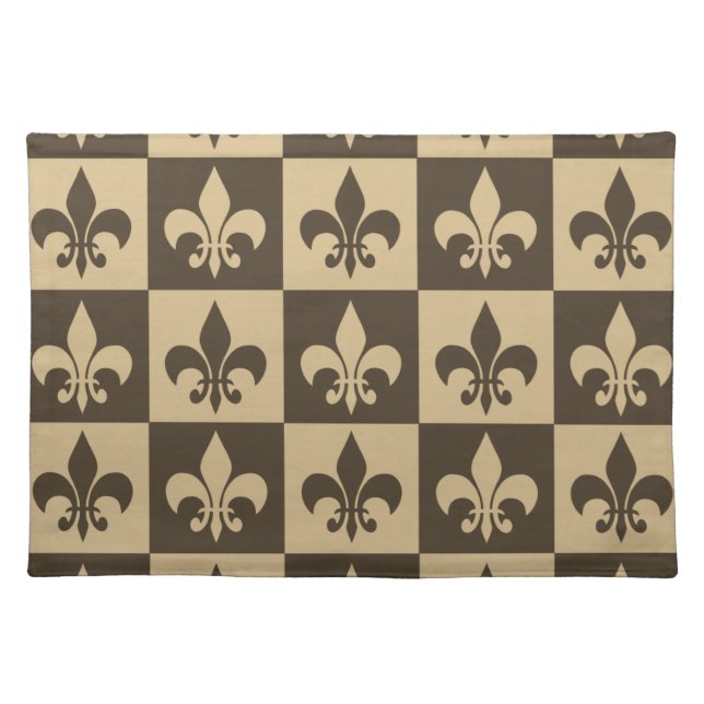 Brown Fleur de lis Placemat (Front)