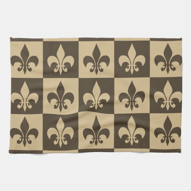 Brown Fleur de lis Towel (Horizontal)