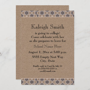 Brown Floral Abstract Trunk Party Invitation