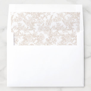 Brown Floral and Bird Toile Envelope Liners