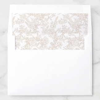 Brown Floral and Bird Toile Envelope Liners
