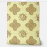 Brown Floral Arabesque Wallpaper Wallpaper