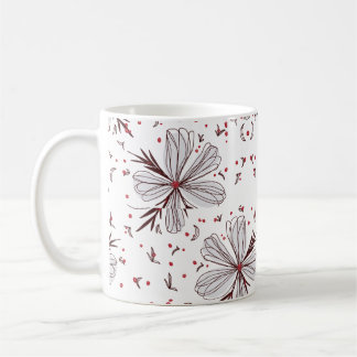 Brown Floral Botanical Illustration Classic Mug