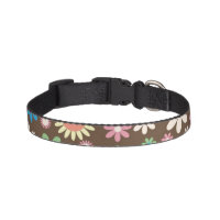 Brown Floral Design Dog Collar