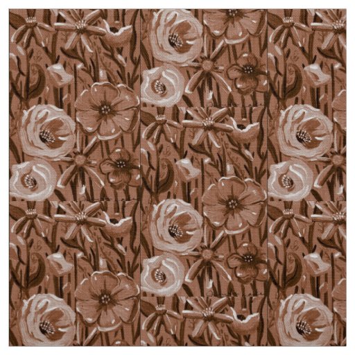 Brown Floral Fabric