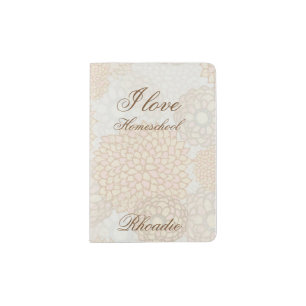 Brown Floral Love Homeschool Passport Holder