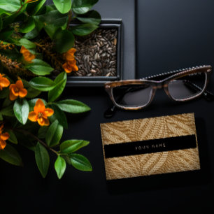 Brown Floral Ornament Gold Lace Black Vip Business Card