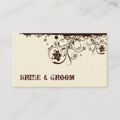 Brown Floral Place Cards Business Card Templates