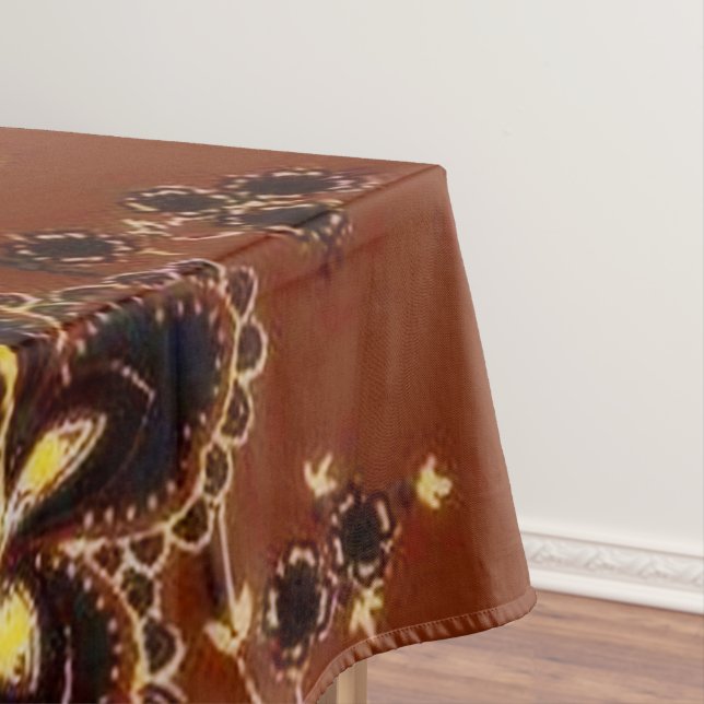 Brown floral tablecloth (In Situ)
