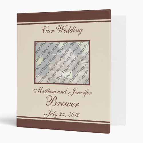 Brown Floral Wedding Organizer  Photo Memory Book 3 Ring Binder