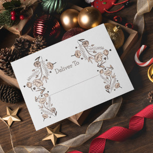 Brown Floral Wedding Theme Envelope
