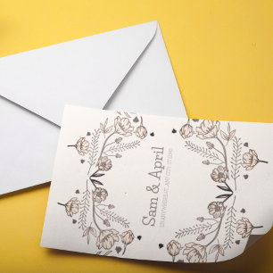 Brown Floral Wedding Theme Envelope Liner