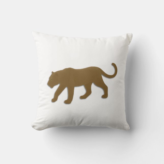 Brown Florida Panther Throw Pillow (Front)