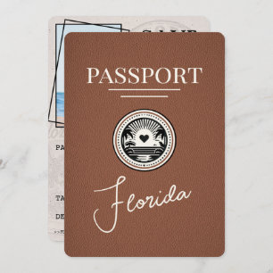Brown Florida Passport Save The Date