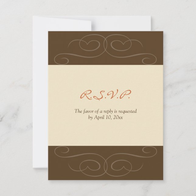 Brown florish fall custom response card (Front)