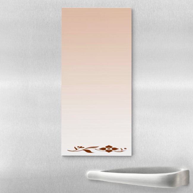 Brown Flower Abstract Magnetic Fridge Notepad