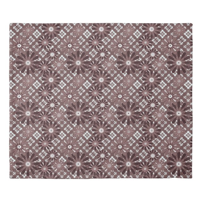 Brown , flower pattern duvet cover (Front)