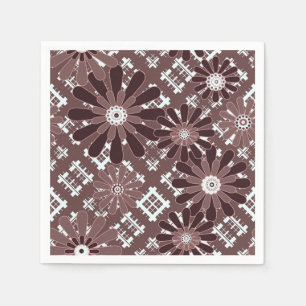 Brown , flower pattern napkins
