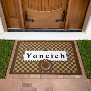 Brown Flower Ribbon by Kenneth Yoncich Doormat
