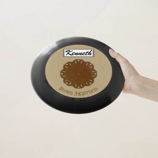 Brown Flower Ribbon by Kenneth Yoncich Wham-O Frisbee (In Hand)