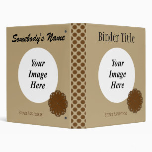 Brown Flower Ribbon Template by Kenneth Yoncich 3 Ring Binder