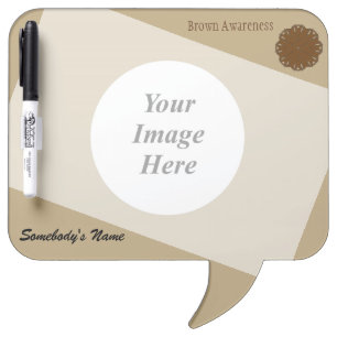 Brown Flower Ribbon Template by Kenneth Yoncich Dry Erase Board