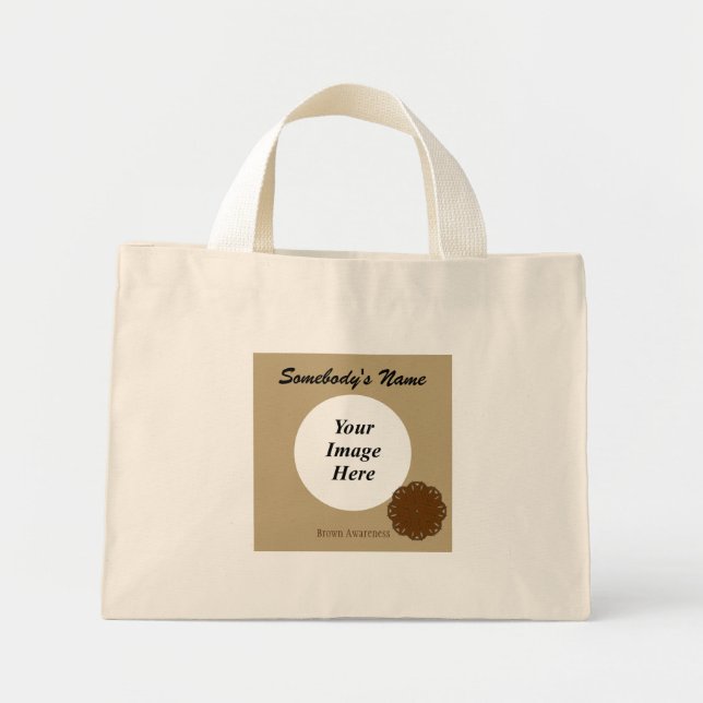 Brown Flower Ribbon Template by Kenneth Yoncich Mini Tote Bag (Front)