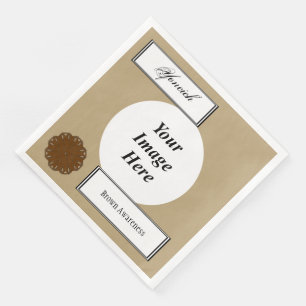 Brown Flower Ribbon Template by Kenneth Yoncich Paper Dinner Napkins