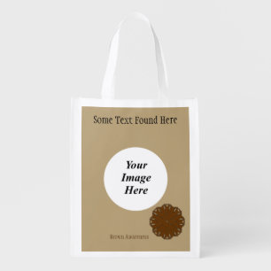 Brown Flower Ribbon Template by Kenneth Yoncich Reusable Grocery Bag