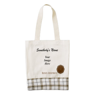 Brown Flower Ribbon Template by Kenneth Yoncich Zazzle HEART Tote Bag
