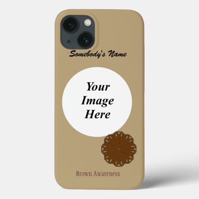 Brown Flower Ribbon Tmpl by Kenneth Yoncich Case-Mate iPhone Case (Back)