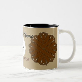 Brown Flower Ribbon Tmpl by Kenneth Yoncich Two-Tone Coffee Mug