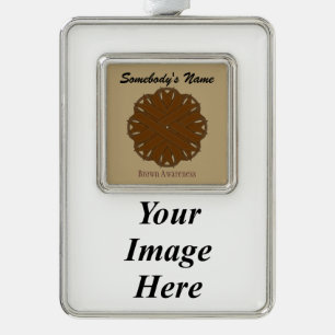 Brown Flower Ribbon Tmpl (V-I) by Kenneth Yoncich Ornament