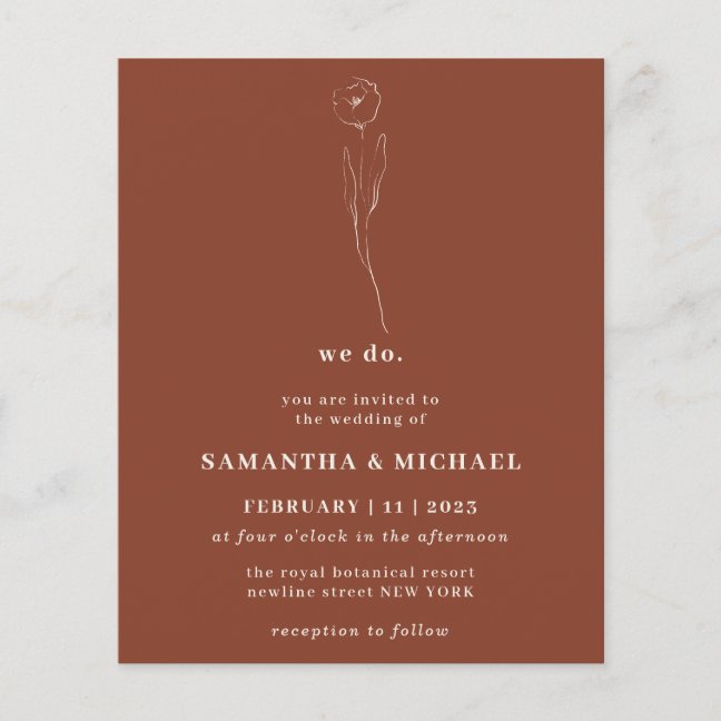 Brown Flower Terracotta Botanical we do budget Flyer