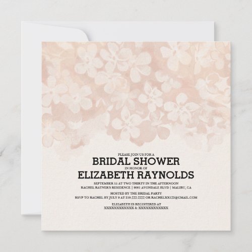 Brown Flowers Bridal Shower Invitations