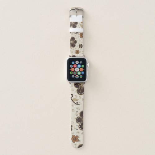 brown flowers pattern  apple watch band