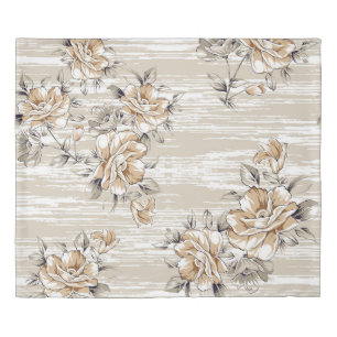 brown flowers pattern on texture backgroundpattern duvet cover