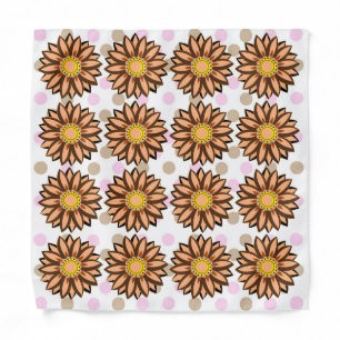 Brown Flowers pink Polka dot Floral pattern Bandana