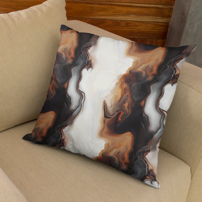 Brown Fluid Painting art  Throw Pillow (Creator Uploaded)